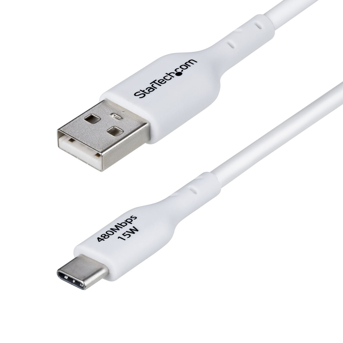 USB-kabel Startech USB2AC2MNCWHE Wit 2 m